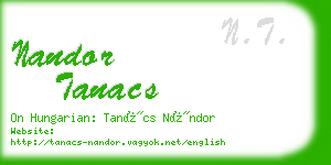 nandor tanacs business card